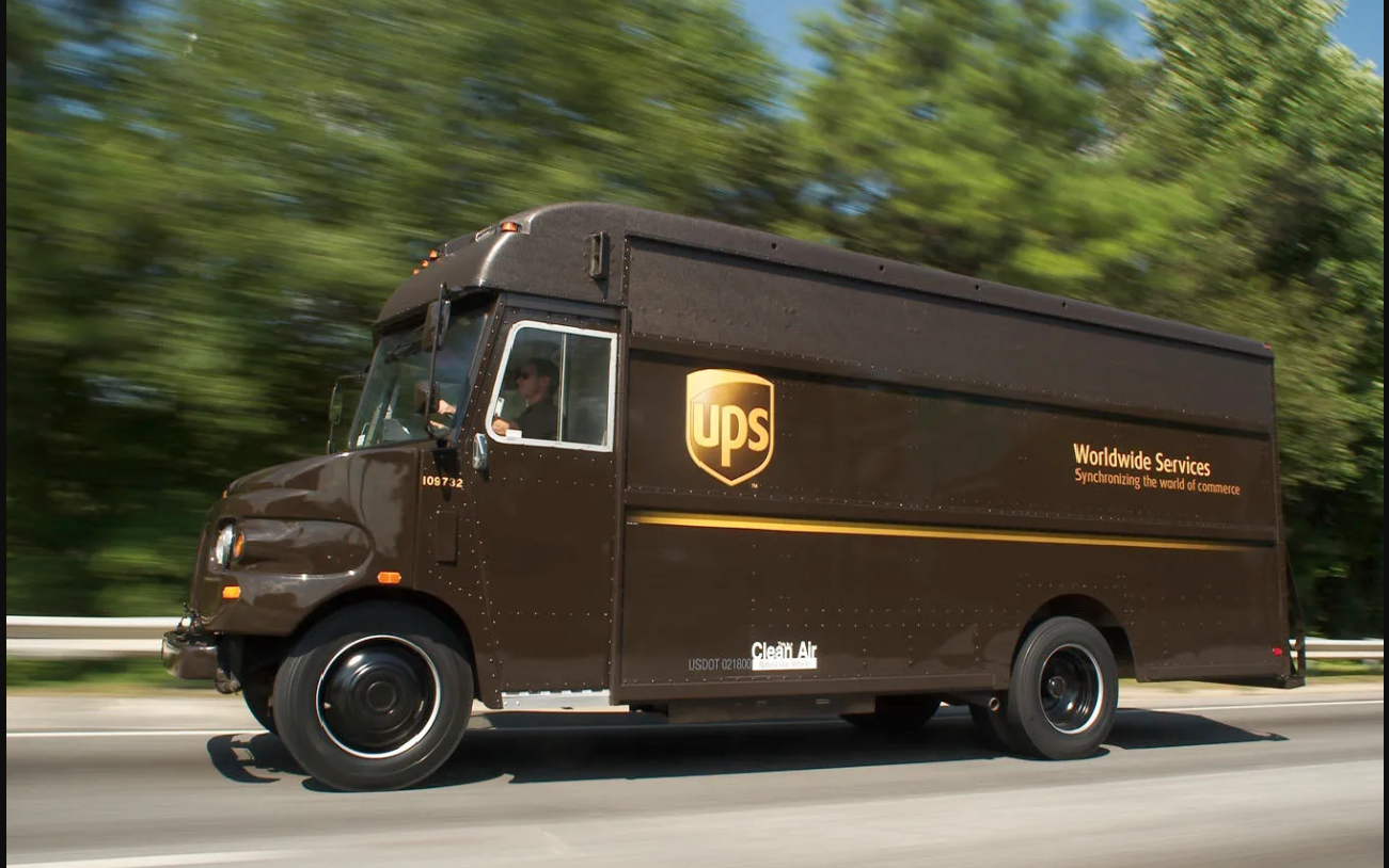 UPS delivery truck representing BuyLocate's international delivery network